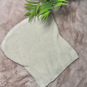 Cream Ribbed Knit Tube Top Size M Minimalist Summer Aesthetic neutral